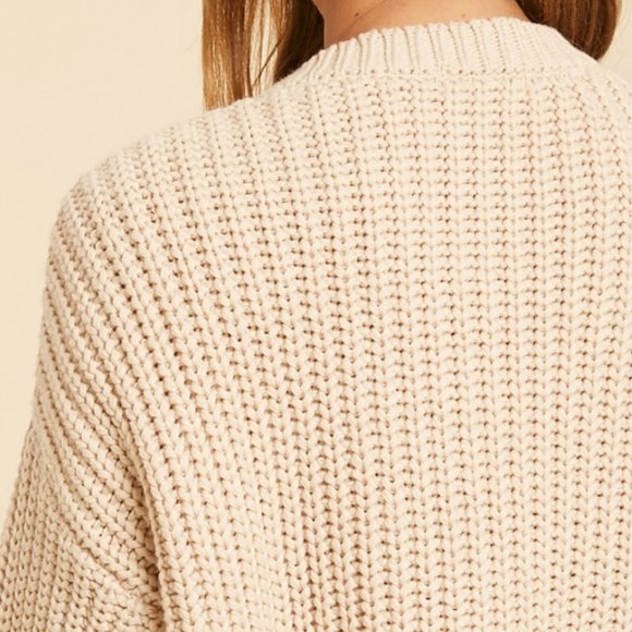 NEW Cotton Blend Chevron Pom Pom Knit SOFT Sweater - Picture 7 of 10